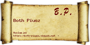 Both Piusz névjegykártya